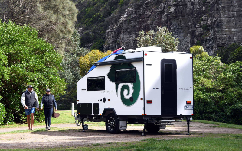 Crusader Chameleon caravan is the best caravan with a shower and toilet.