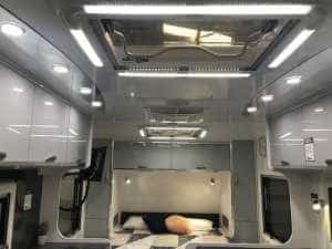 caravan lighting interior kitchen bed