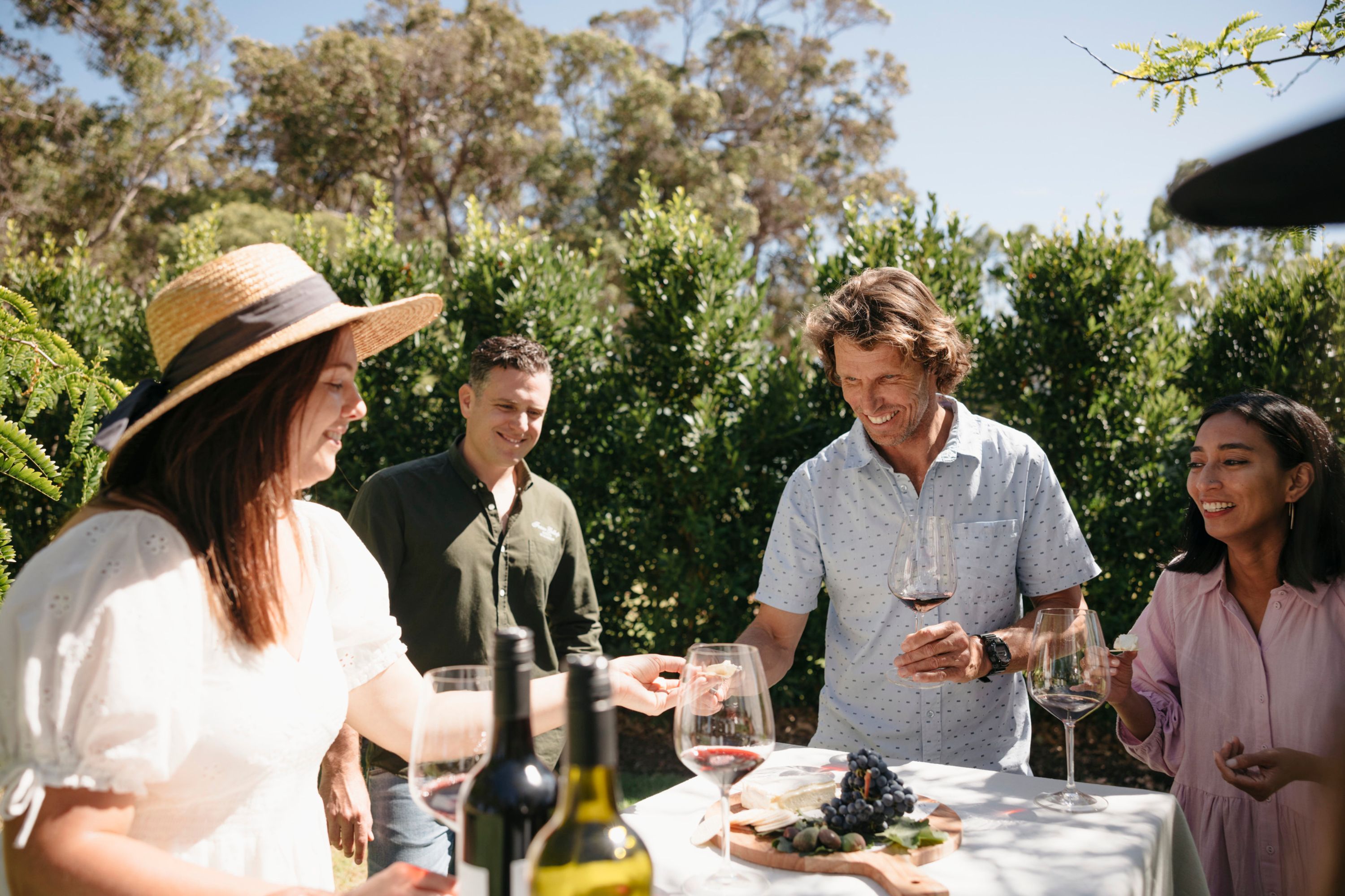 People enjoying wines in the Margaret River wine region near Yallingup